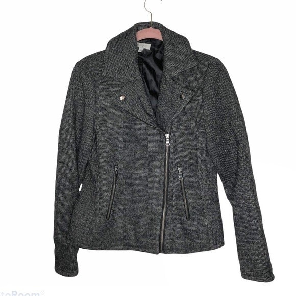 DOWNEAST Fabric Moto Jacket Salt & Pepper Womens Size XS - Picture 9 of 9